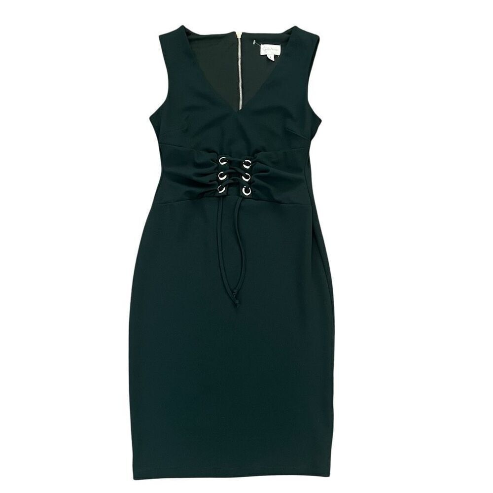 PREMIER AMOUR Green Bodycon Cinched Sleeveless Dress Size 8